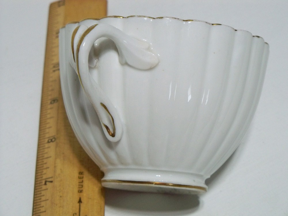 Ceramic Creamer, White With Gold Gilding Features