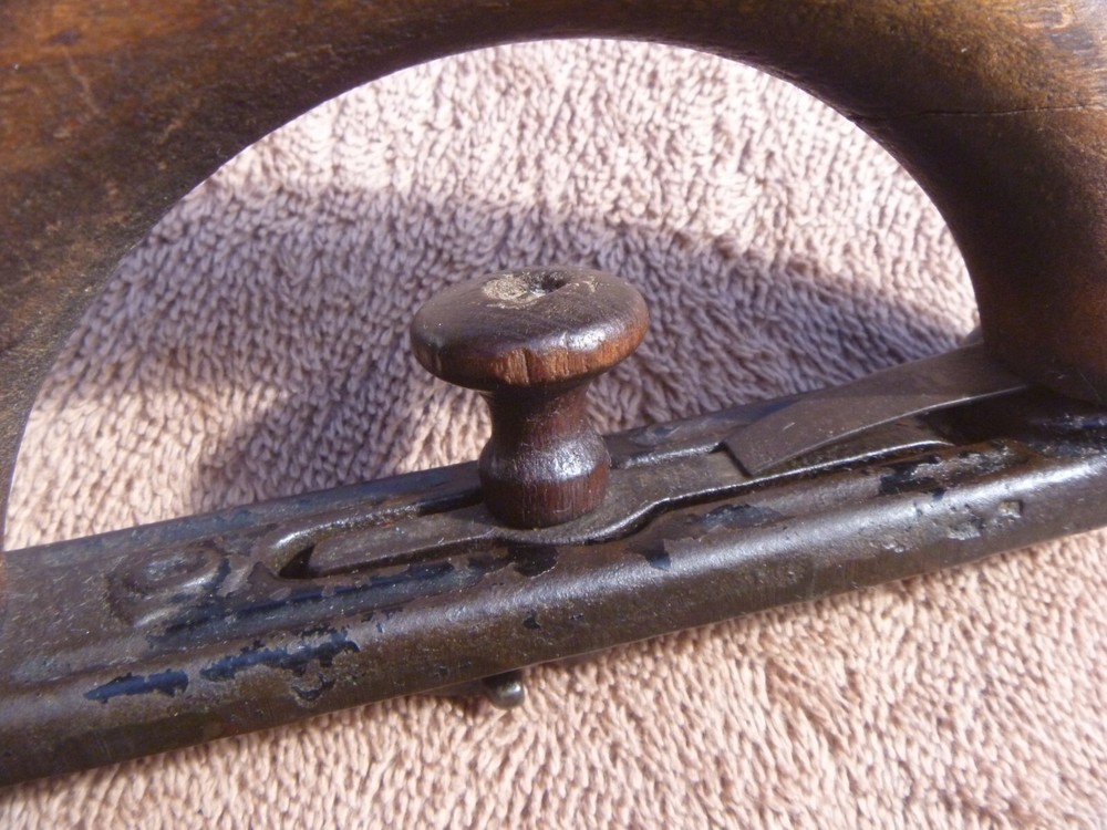 Pair of Antique Sad Irons, Removable Wooden Handle, solid cast #5