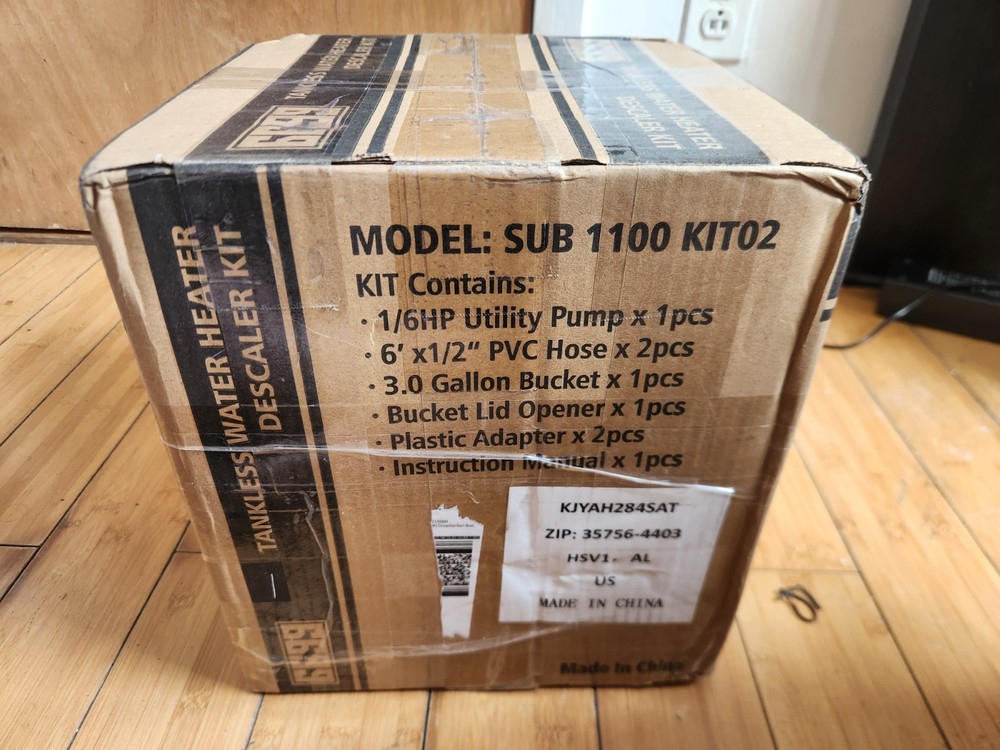 6699 Tankless Water Heater Descaler Kit (Model: SUB 1100 KIT02)