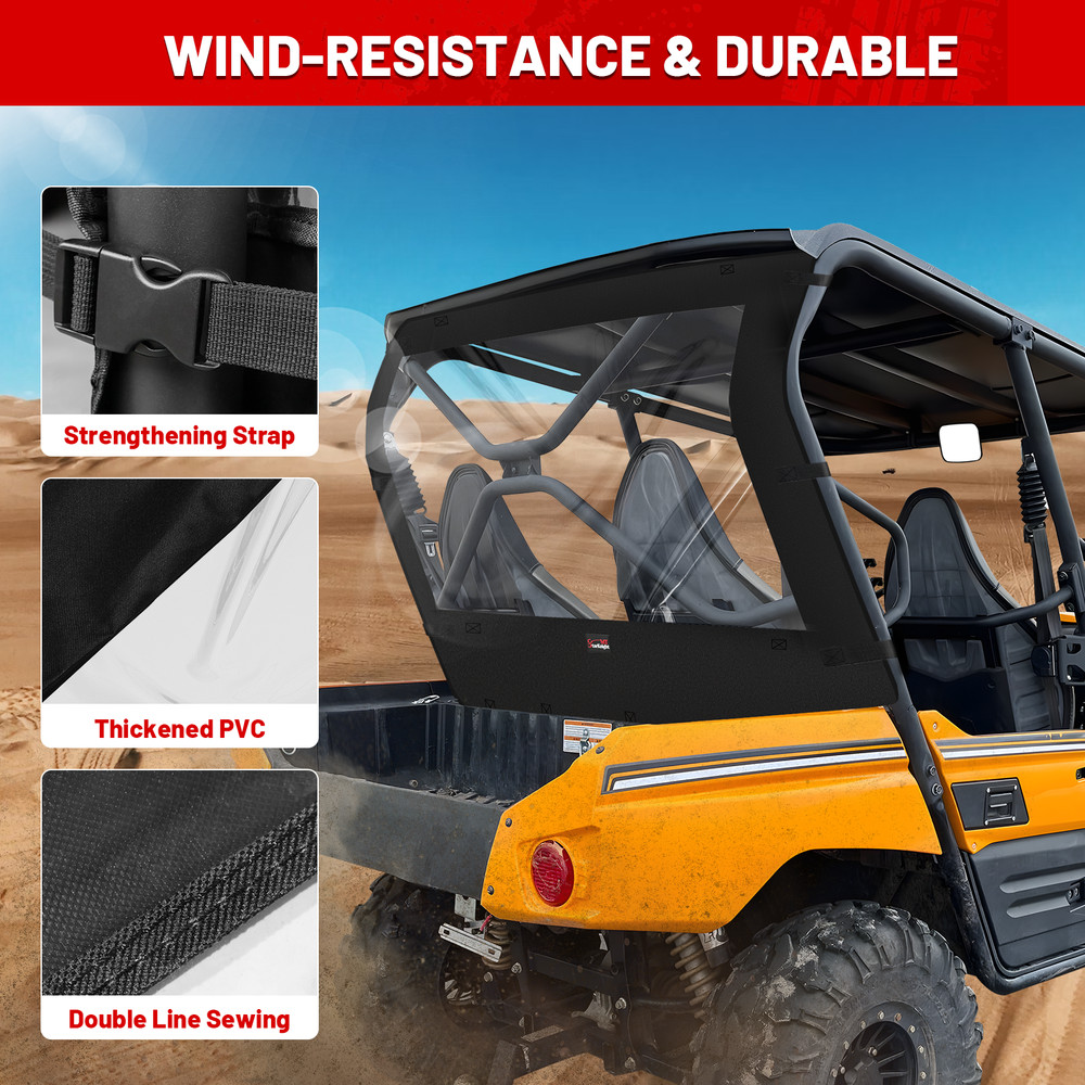 For 2013-2025 KAWASAKI TERYX4 800 Dustproof UTV Soft Back Windshield Dust Panel