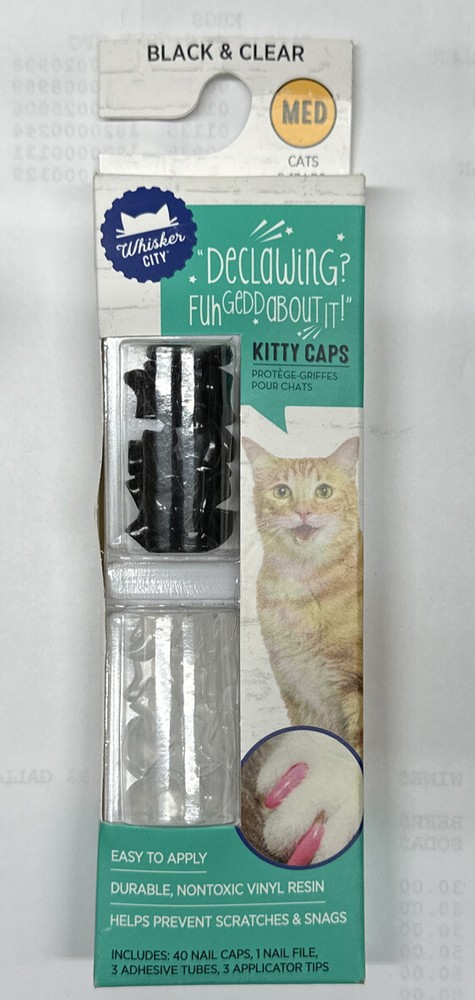 Whisker City Medium Kitty Nail Caps Black & Medium)
