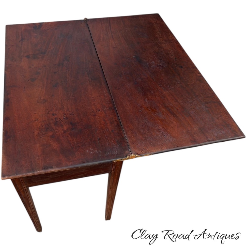 Antique Chippendale console card game table mahogany 1780 figured old surface