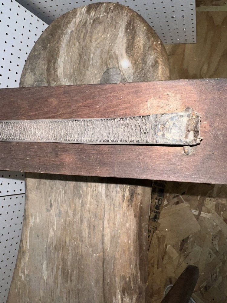 Antique primitive stitching horse saddle maker bench, patented 1892