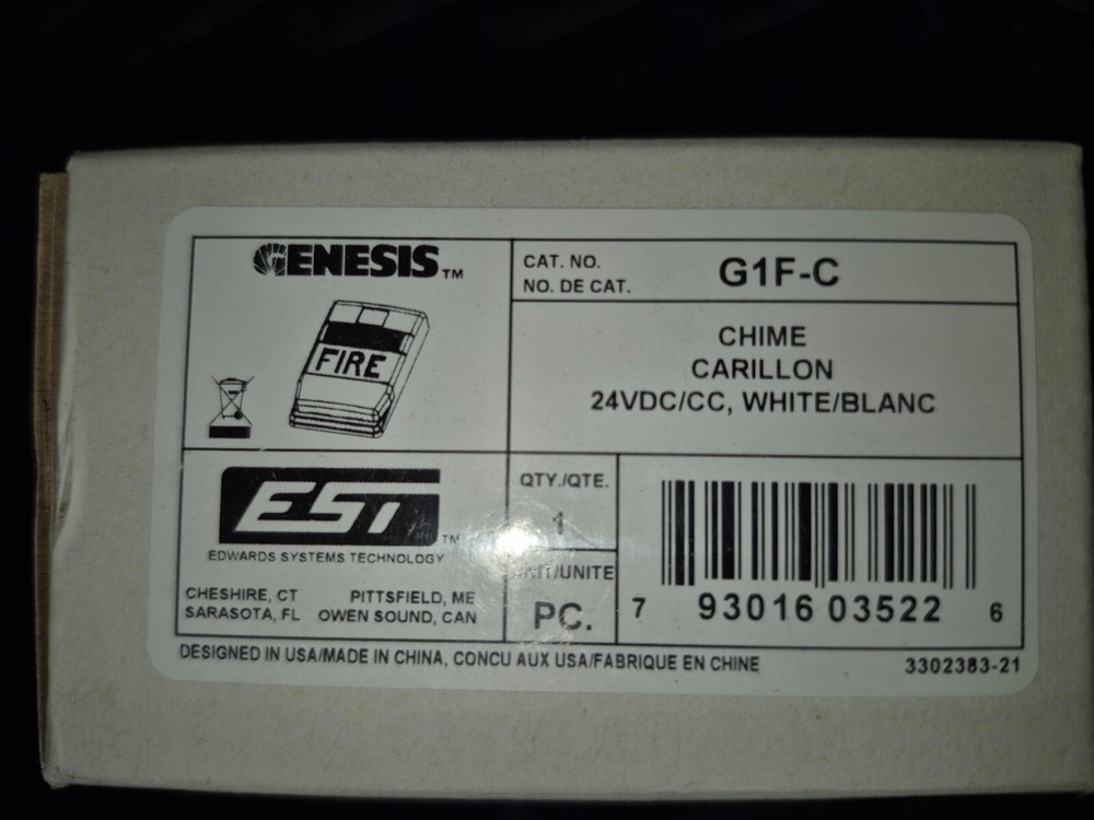 Edwards G1F-C Temporal Chime NEW