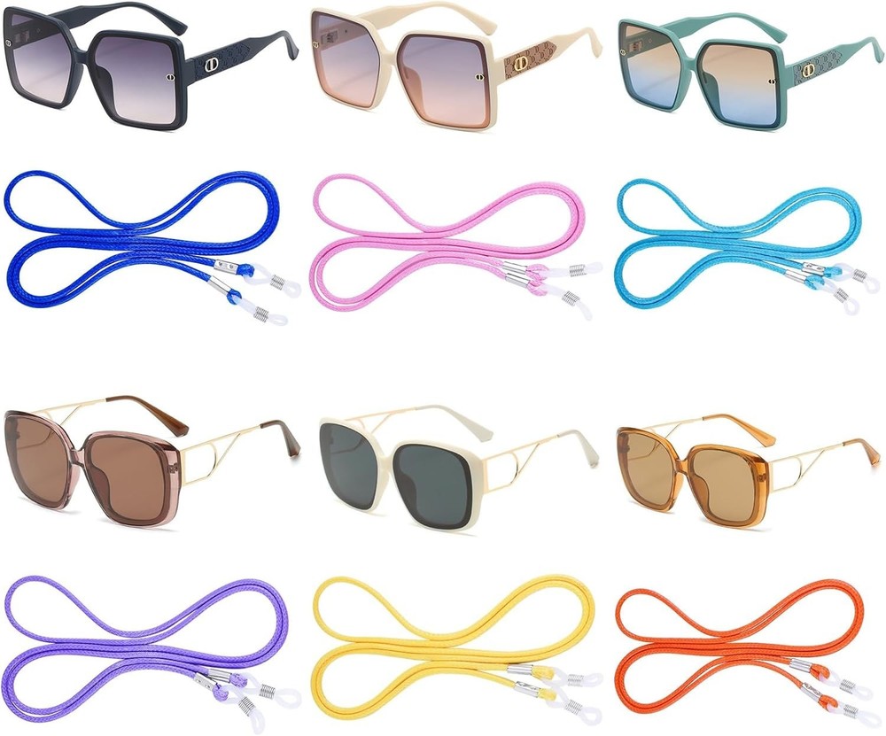 6-Pc Multicolor Eyeglass Straps - Secure & Stylish Eyewear Holders