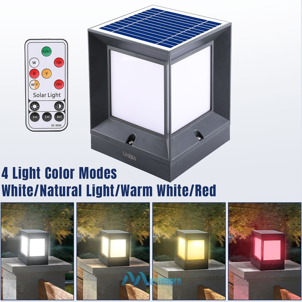 1/2/4Pack Solar Post Cap Light Wall-top Column Light LED Deck Fence Light 2 Size