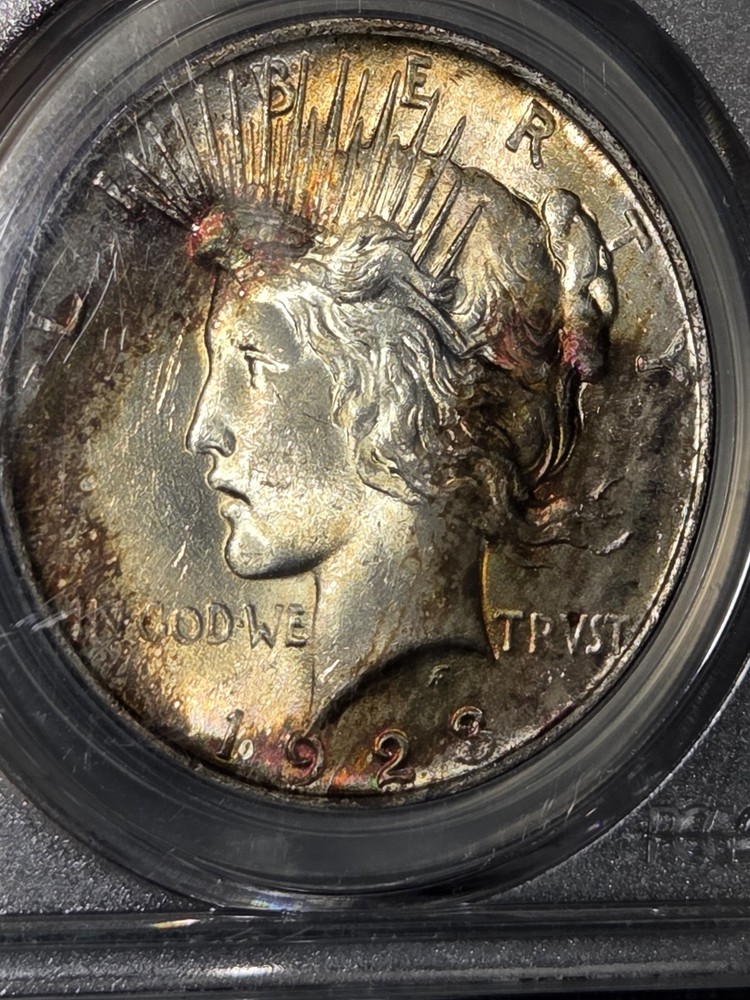 1923 $1 Peace Dollar PCGS MS63 Toned