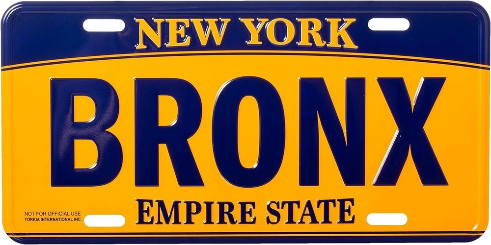 Bronx License Plate [Orange/Blue]