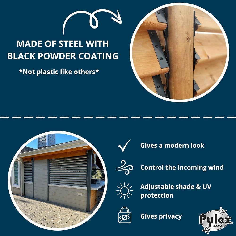 Deck Sunblind System 11060, Louvers Bracket Shutter Hardware Kit