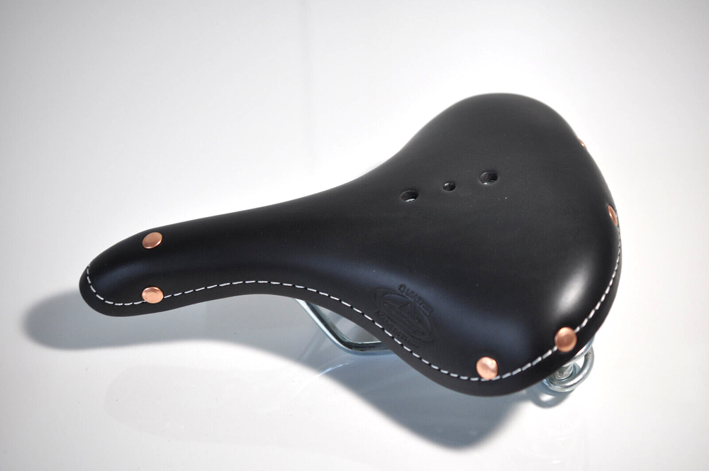 Selle Monte Grappa black leather saddle made in Italy
