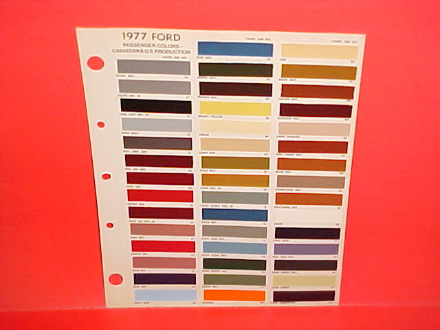 1977 FORD MUSTANG THUNDERBIRD METEOR MONARCH LINCOLN MERCURY CANADA PAINT CHIPS