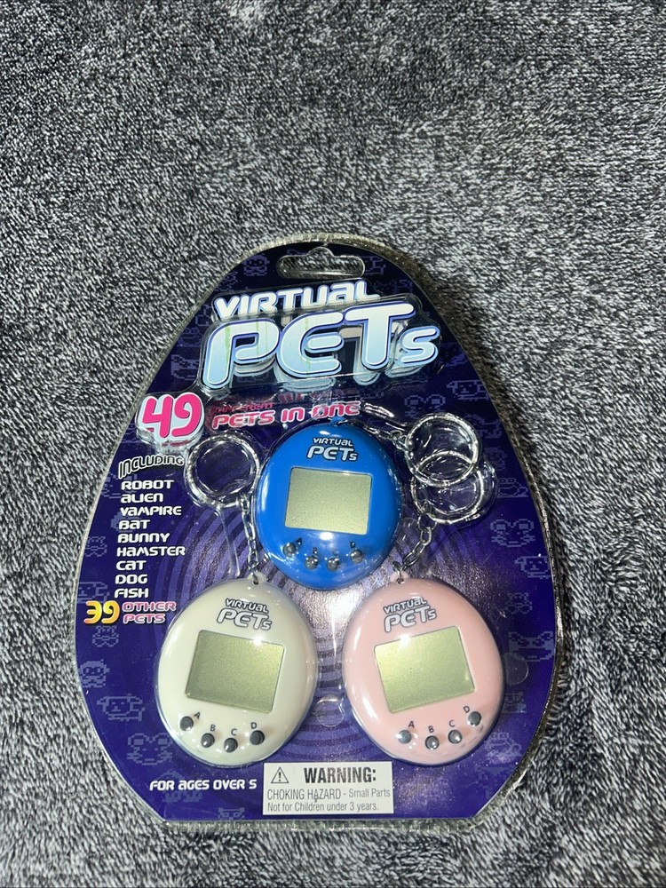 Virtual Pets Electronic Keychain New In Package 3 Pack