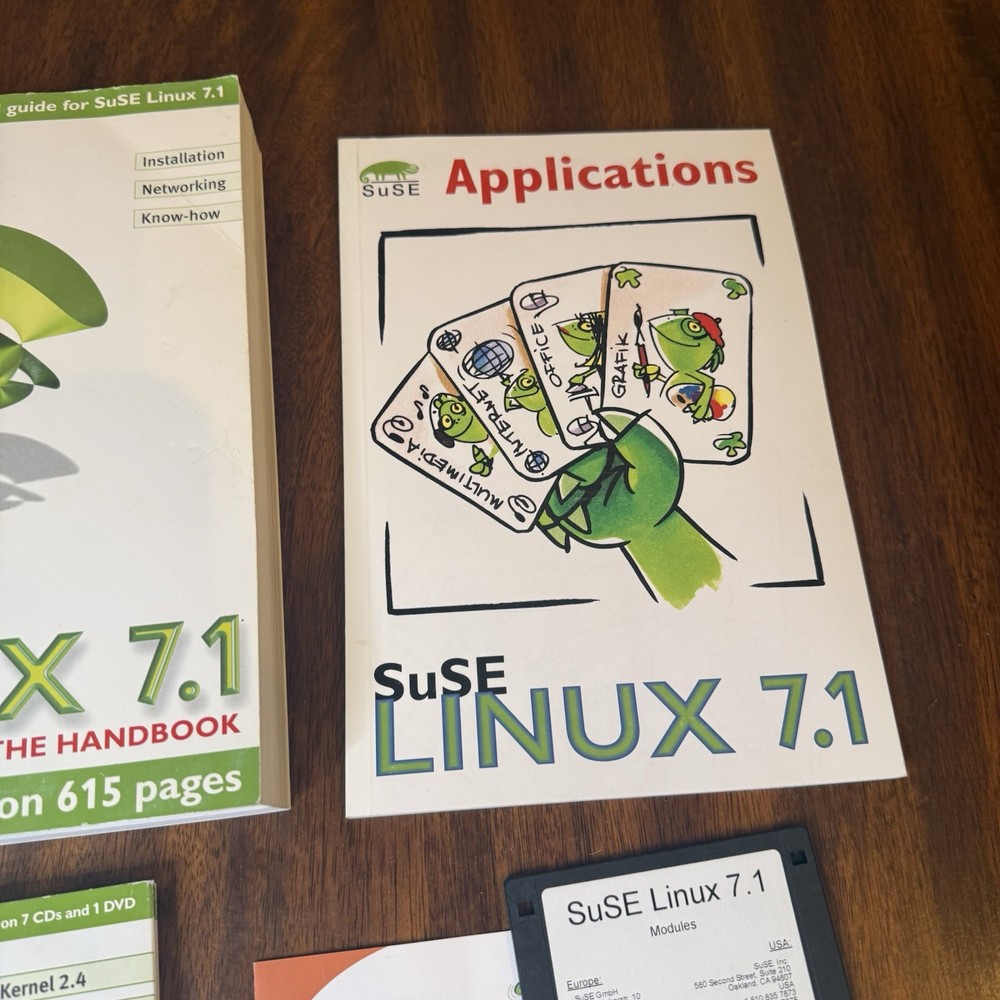 Suse Linux 7.1 Professional And Personal (CD-ROM, 2001) Big Box Vintage Software