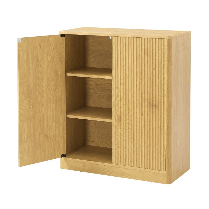 31.5" Sideboard Table Wavy Buffets Storage Cabinet, 2 Doors for Kitchen/Bedroom