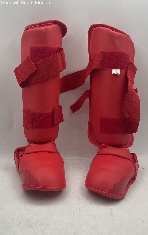 Unisex Red Sporting Equipment Classic Hook And Loop Knee Pad Size Medium