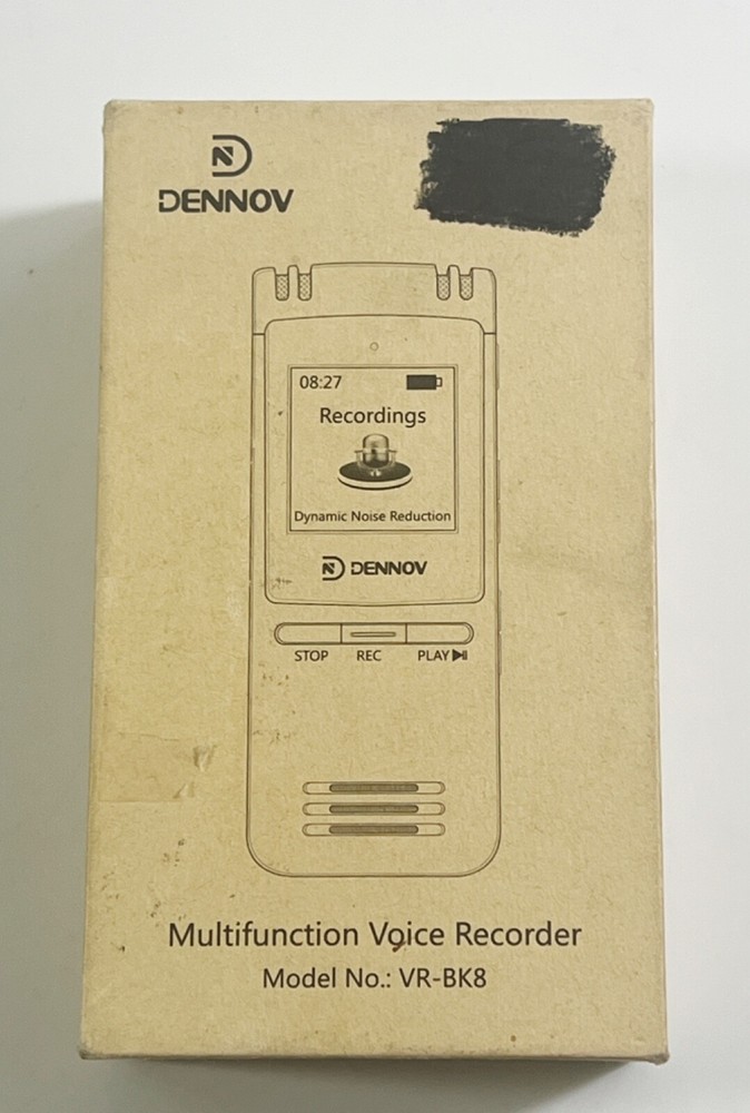 Dennov Digital Multifunction Voice Recorder - Black Model No: VR-BK8