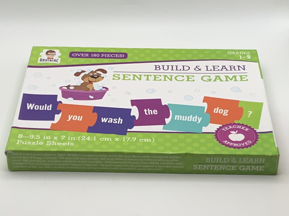 BRAINIAC Build & Learn Sentence Building Game Grades 1-2 Educational Teaching