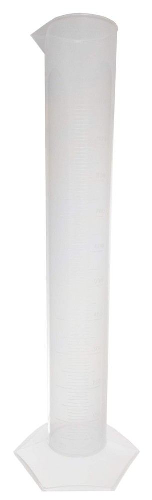 Polypropylene Graduated Cylinder with Hex Base, 1000ml Capacity