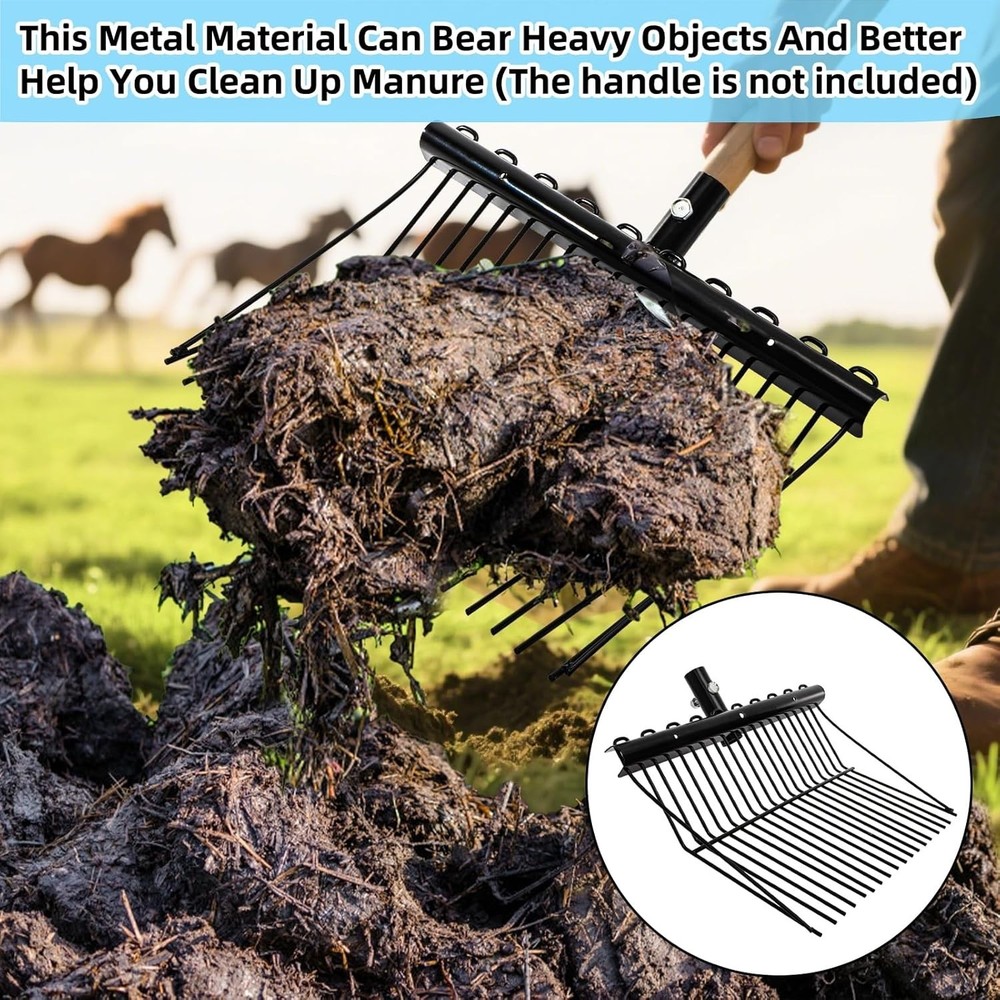 Metal Pitch Fork for Garden, Durable Digging Fork Rake Head Replacement with ...