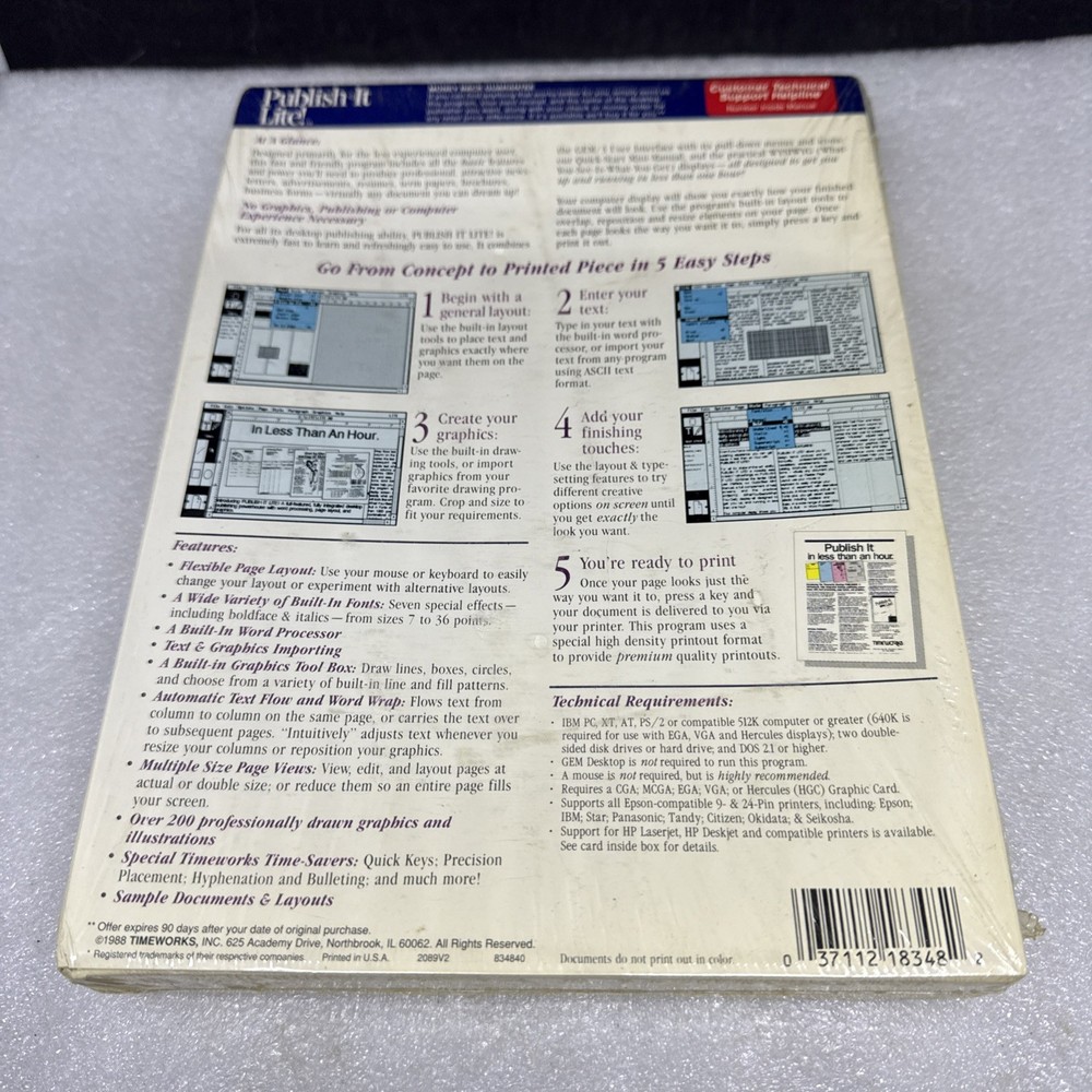 Timeworks Publish-It Lite! dos desktop publishing. New.