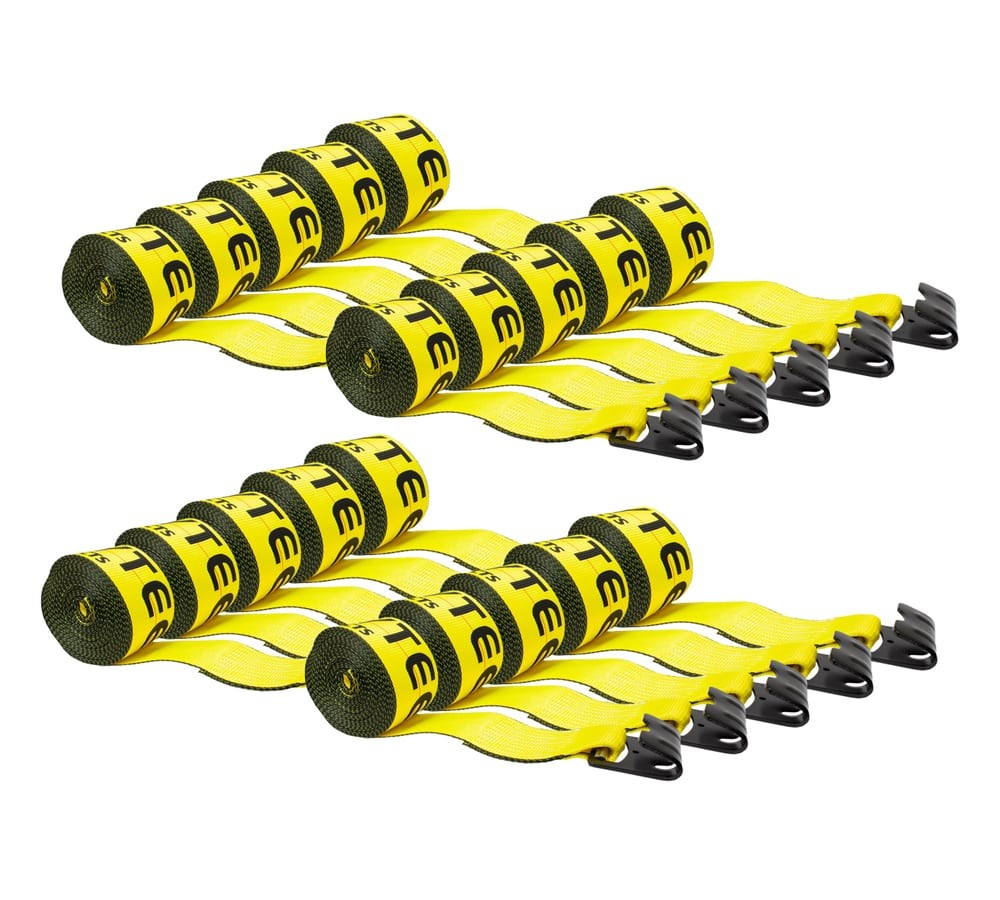 (20 Pack) 4 in. x 30 ft. Winch Strap with Flat Hook