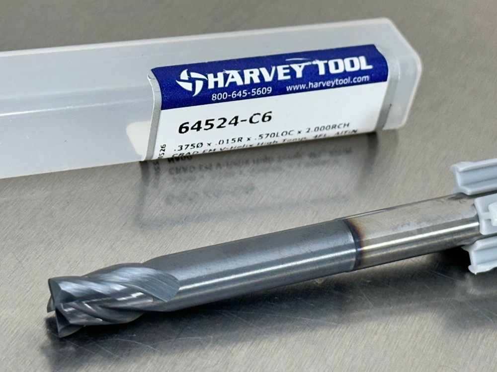 Harvey 3/16" Carbide End Mill Variable Helix .03" CR 3" OAL 795812-C6