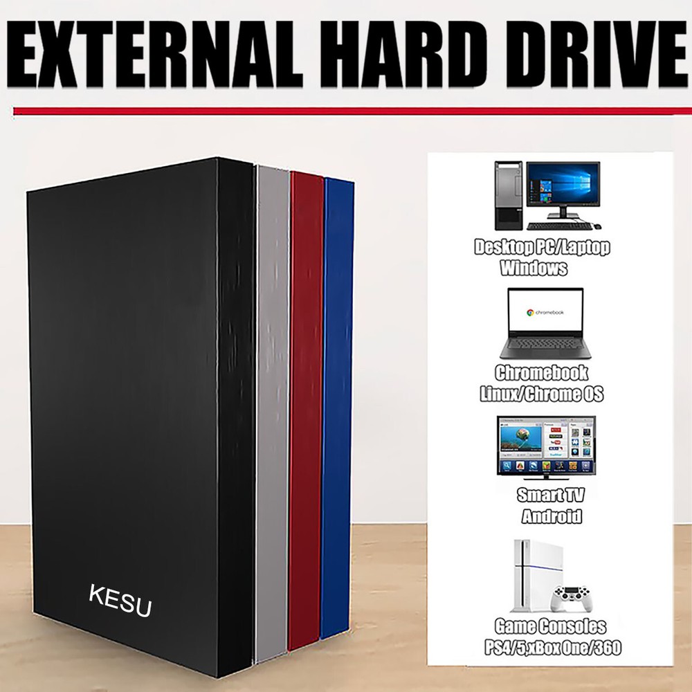 Portable External Hard Drive Disks 2TB USB 3.0 Game Memory Disk Storage Device
