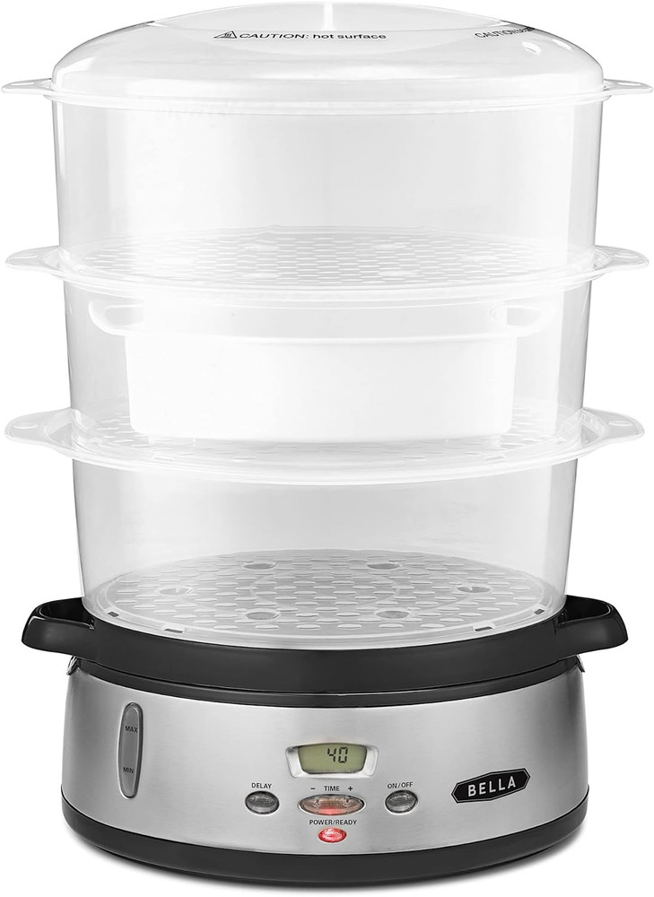 Digital Food Steamer Stackable Baskets For Vegetables Meats Auto Shutoff NEW