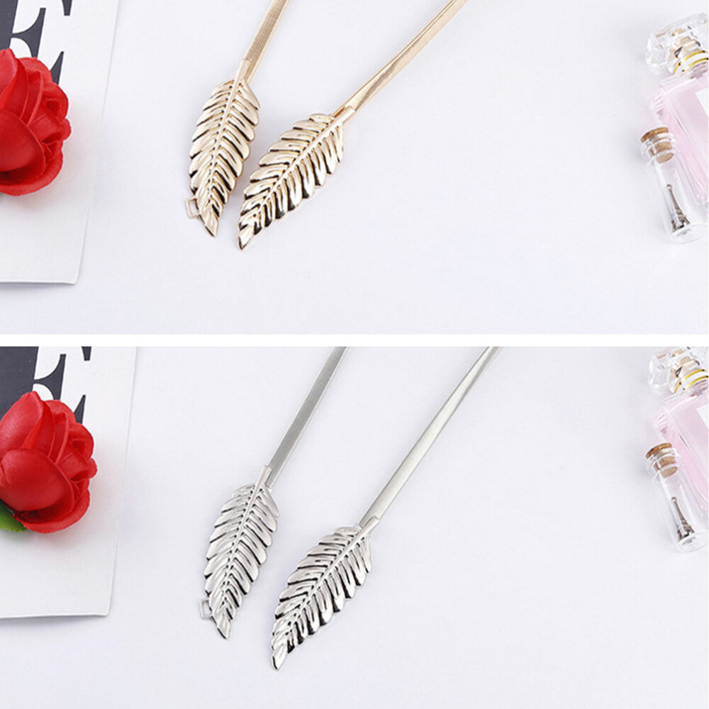 Leaf Shape Wedding Elastic Strap Decorative Stretchy Skinny Belt Female Strap
