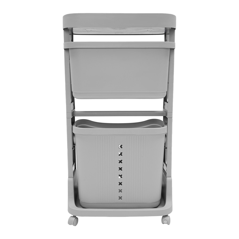 3 Tier Removable Laundry Hamper Basket Sorter Clothes Storage Organizer Cart