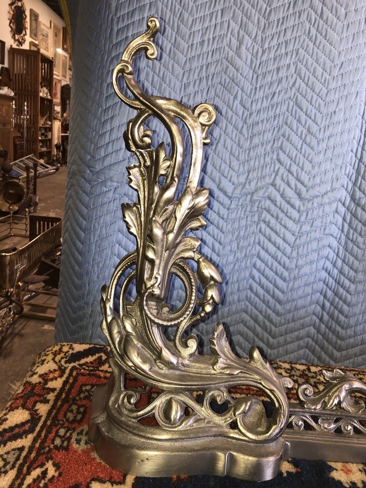 Antique Silver Finish French Chenets