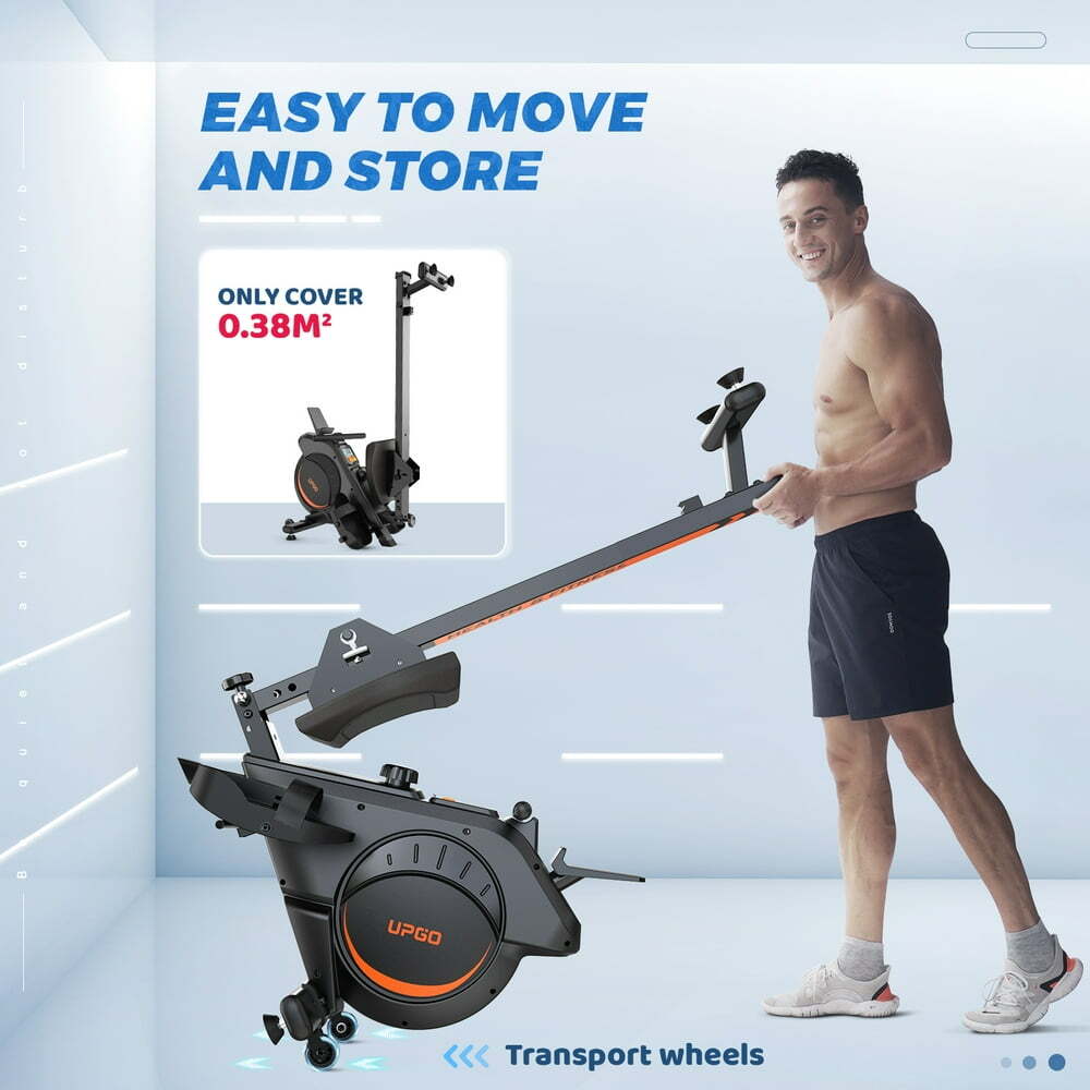 Magnetic Rowing Machine 350Lbs Weight Capacity and 8 Level Resistance, Foldable