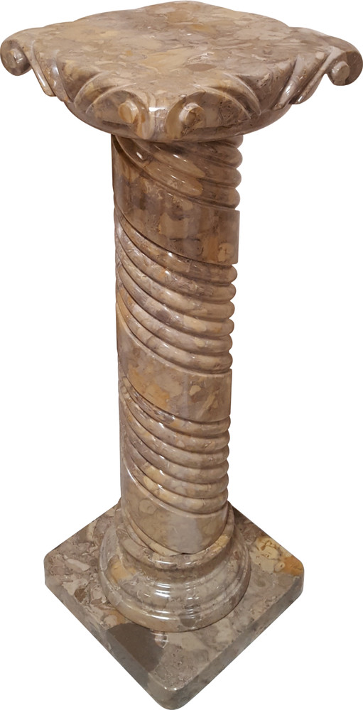 Solid Marble Pedestal Column Spiral 41" Tall. Pickup Only.