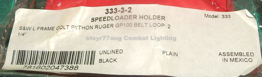 Safariland 333-3-2 Competition TRIPLE Speedloader Pouch COMP 1 2 3 GP100 Python