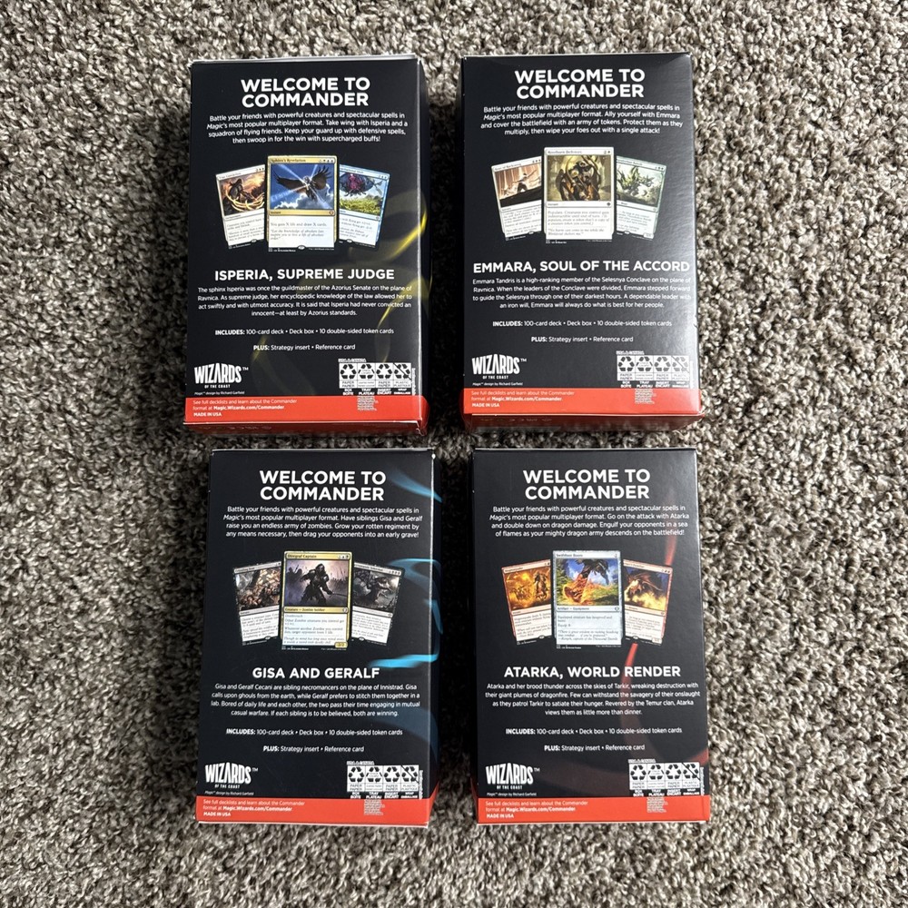 Magic: The Gathering Starter Commander Deck Bundle – Includes 4 Sealed Decks