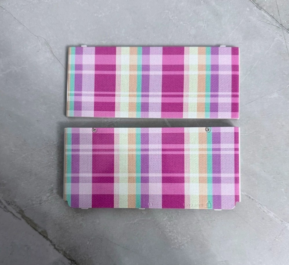 Pink & Purple Plaid Pastel Tartan Pattern NEW 3DS Top &Bottom Replacement Shell