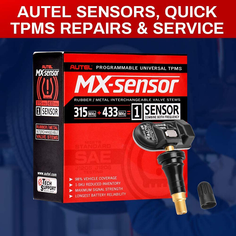 4pcs Autel TPMS MX-Sensor 315&433MHz Programmable Universal Tire Pressure Sensor