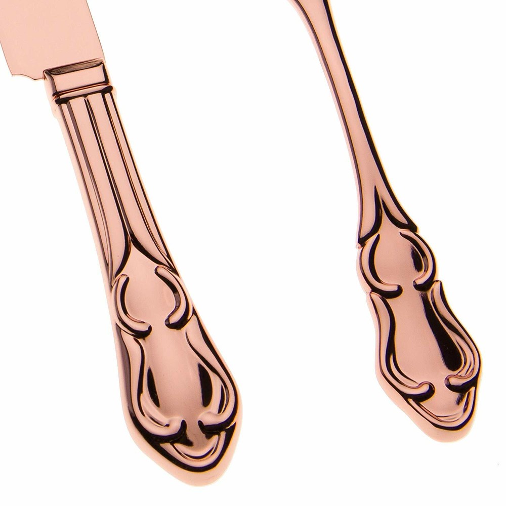 Cake Knife & Server Set, Cake Cutting Set for Wedding (Rose Gold)