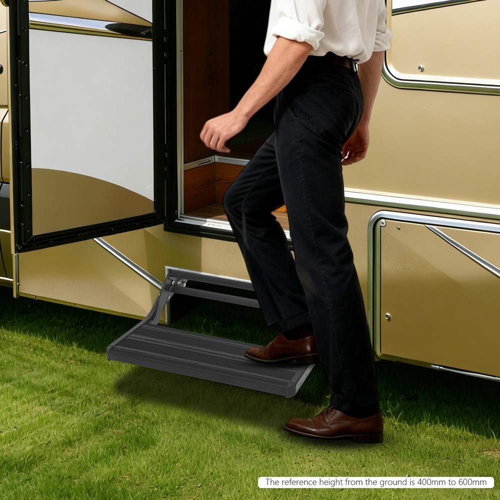 RV Step Manual Drop Down Step Caravan/Folding Step Trailer Step 200kg/440.92lbs