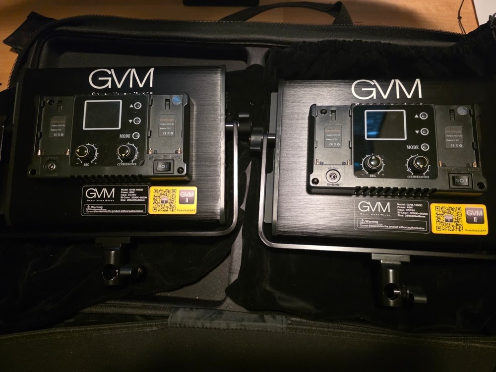 GVM 1000D LED Video Light Kit 2 Panel Bi-Color Studio Lighting w Case
