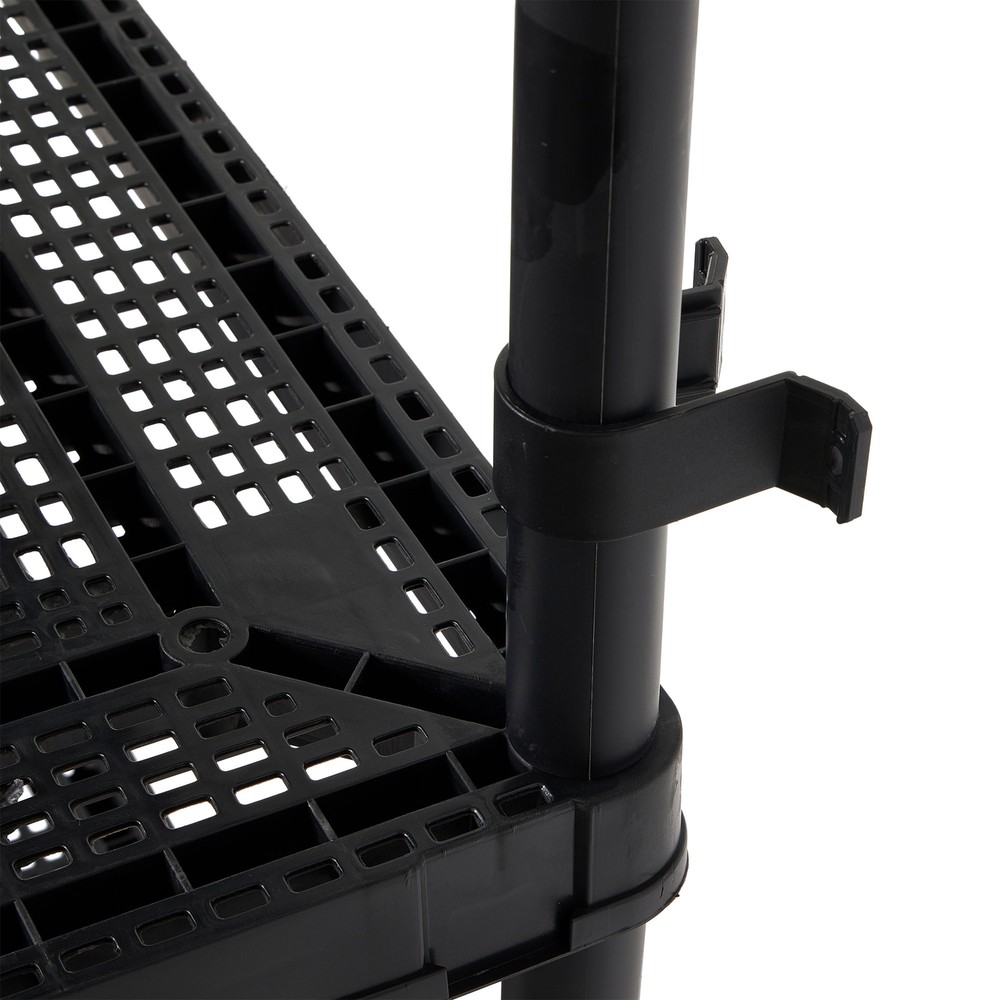 Gracious Living 5 Shelf Ventilated Medium Duty Storage Unit, Black (2 Pack)