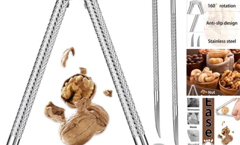 Nut Cracker Tool,Stainless Steel Nut Crackers for All Nuts Silver Medium