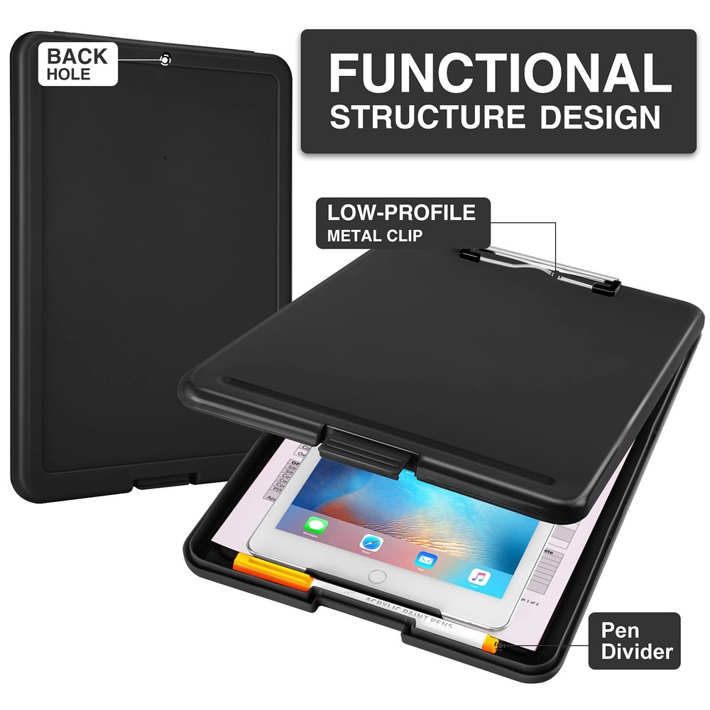 Clipboard with Storage Plastic Folding Clipboard Organizer