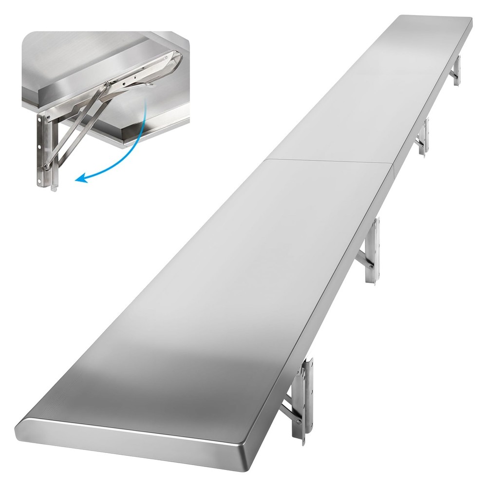 Folding Concession Shelf 96" x 12", Drop Down Concession Serving Window, Stai...