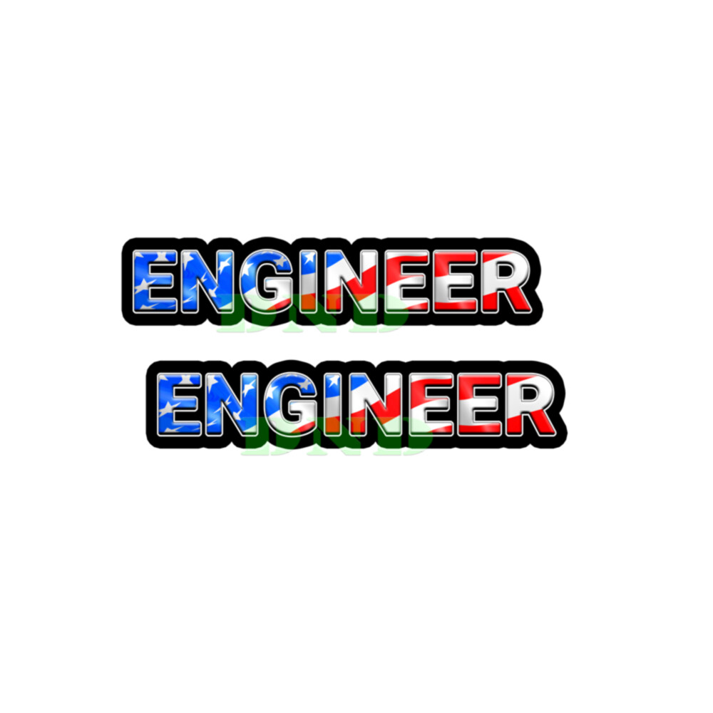 Engineer US Flag Lunch Box Hard Hat Tool Box Helmet Sticker 4 Pack 3 inch