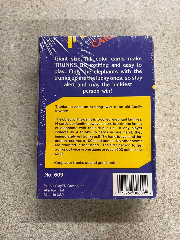 Trunks Up Card Game 1989 New Sealed