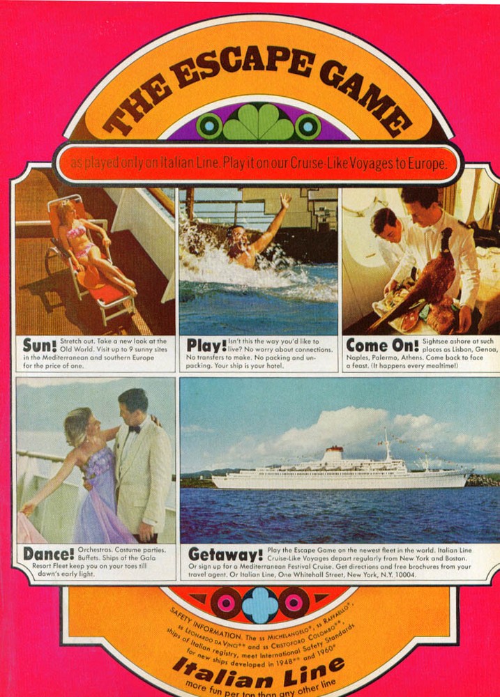 The Escape Game S S Cristoforo Colombo ad 1968