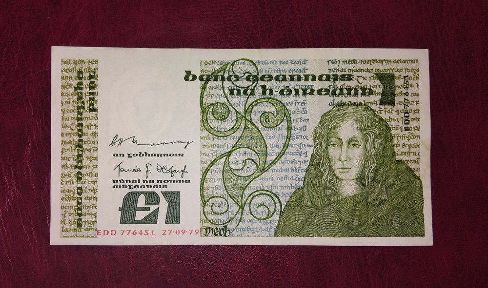 Irish 1 £ banknote, 1979year,normal condition