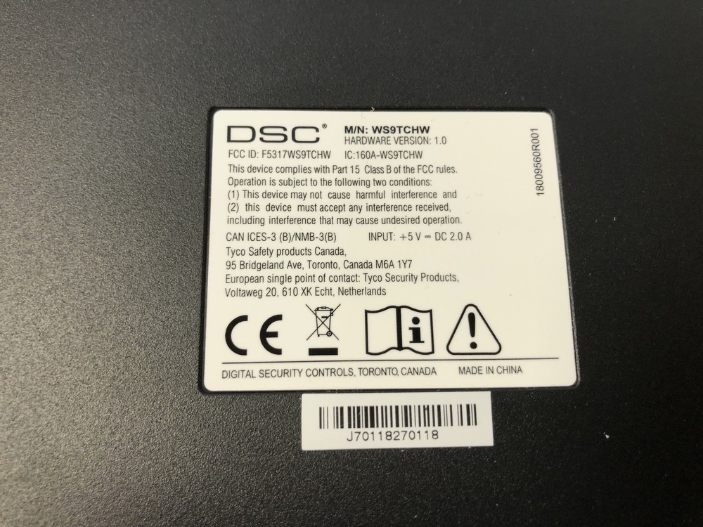 DSC WS9TCHW NA Wireless Touchscreen Security Keypad – Excellent Condition
