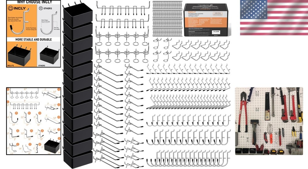 Versatile 278PCS Pegboard Hook Assortment for Garage & Workspace Organization